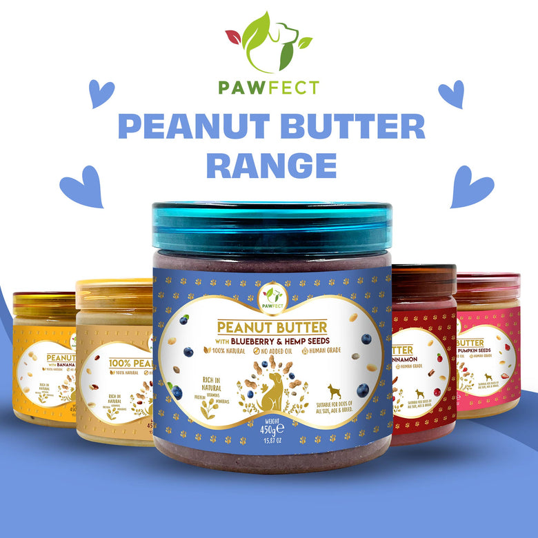 Pawfect Peanut Butter for Dogs: Blueberry & Hempseeds
