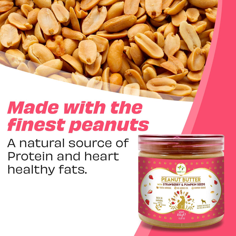 Pawfect Peanut Butter for Dogs: Strawberry & Pumpkin Seeds