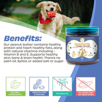 Pawfect Peanut Butter for Dogs: Blueberry & Hempseeds Pawfect Peanut Butter for Dogs: Blueberry & Hempseeds