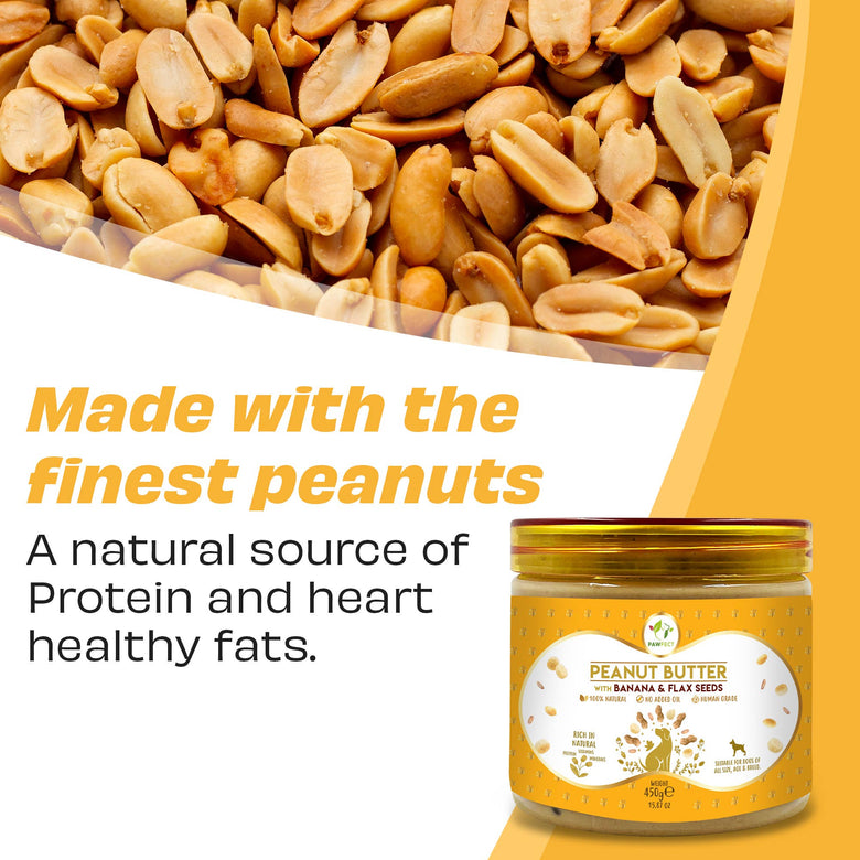 Pawfect Peanut Butter for Dogs: Banana & Flaxseeds