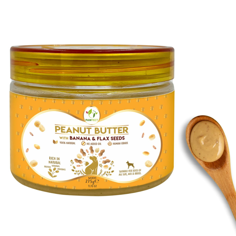 Pawfect Peanut Butter for Dogs: Banana & Flaxseeds